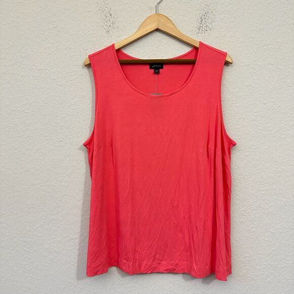 J. JILL Wearever Tank Top Coral Red Stretch Minimalist NWT - Picture 3 of 10
